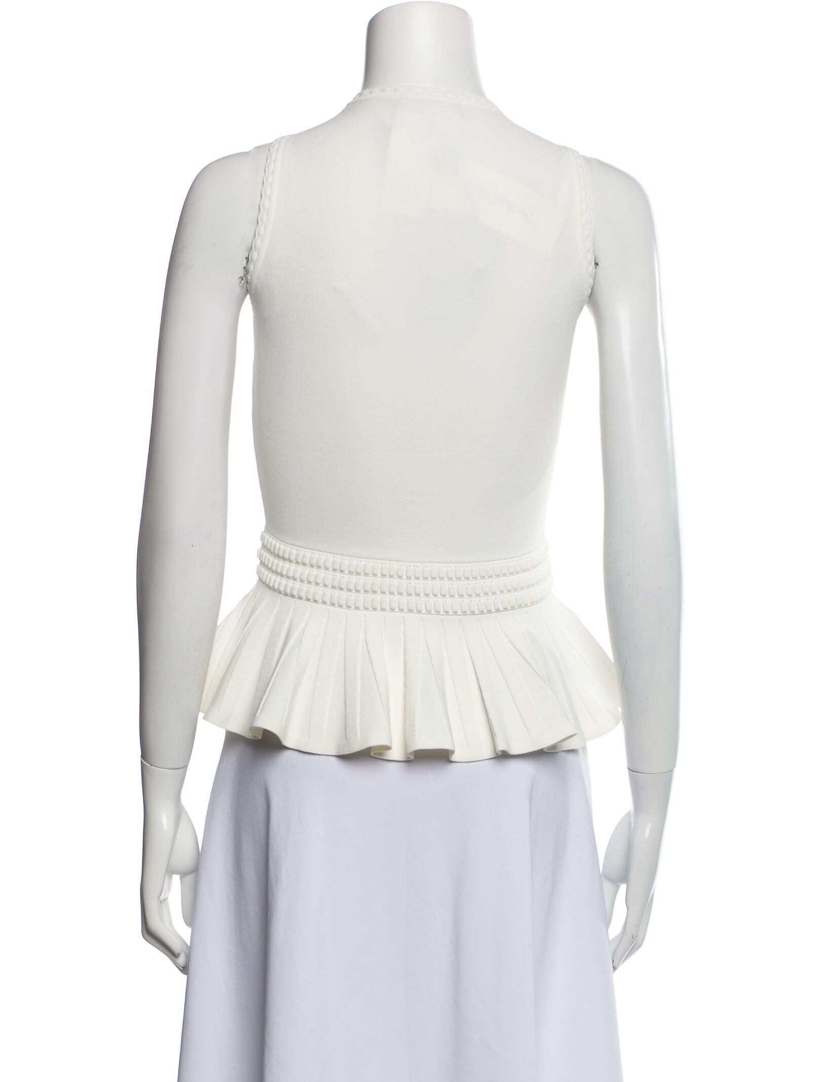 Alexander McQueen Crew Neck Sleeveless Crop Top